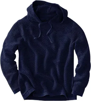 Long Sleeve Waffle Knit Pullover Hoodies for Men Lightweight Workout Drawstring Hooded Sweatshirts with Pocket