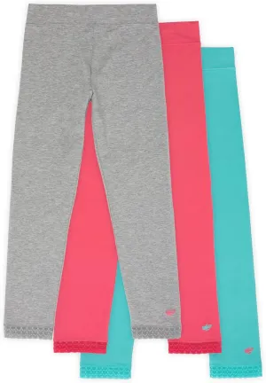 Lucky & Me | Jada Girls Leggings | Tagless | Full Length, Lace Trim, Wide Waistband | 3-Pack