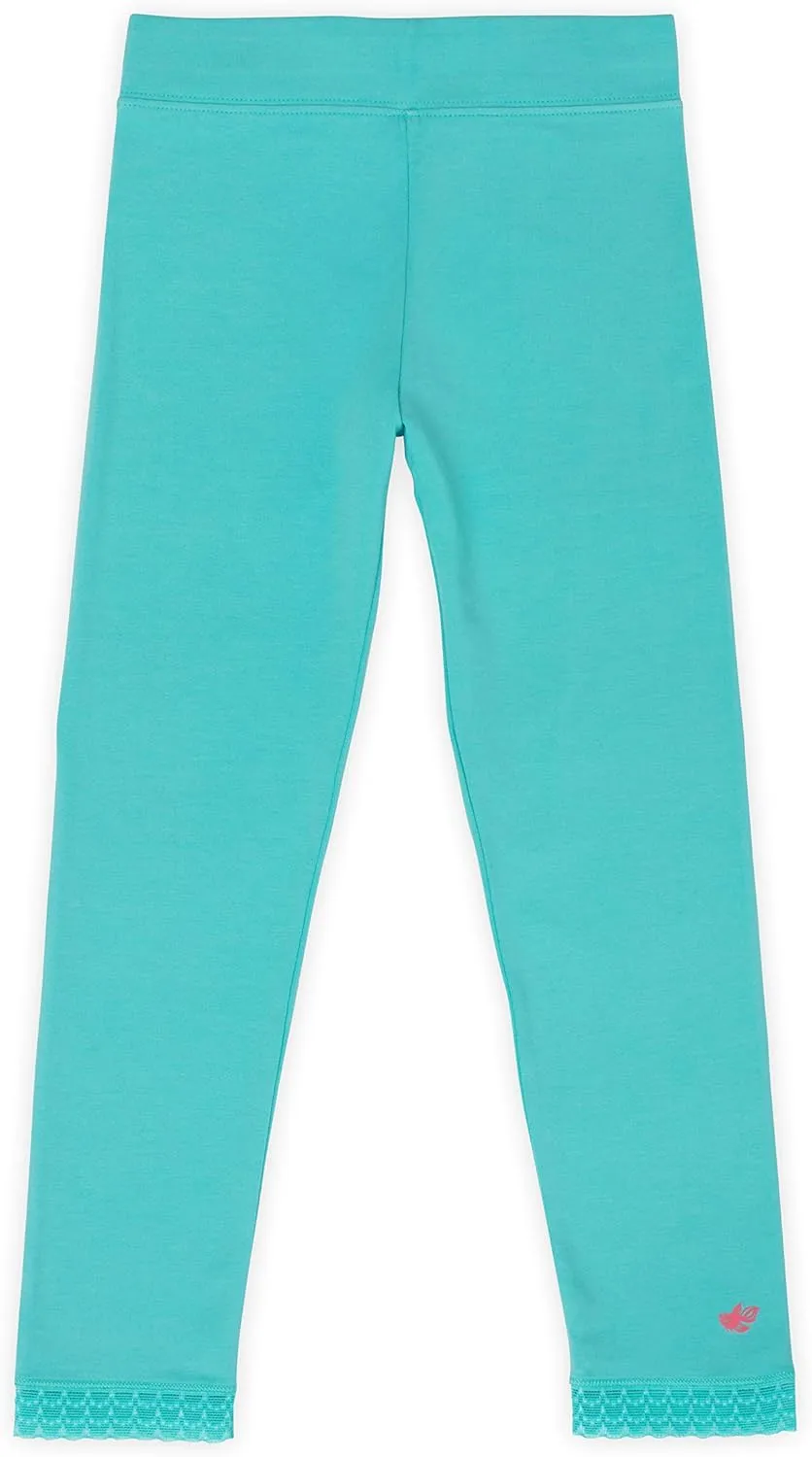 Lucky & Me | Jada Girls Leggings | Tagless | Full Length, Lace Trim, Wide Waistband | 3-Pack