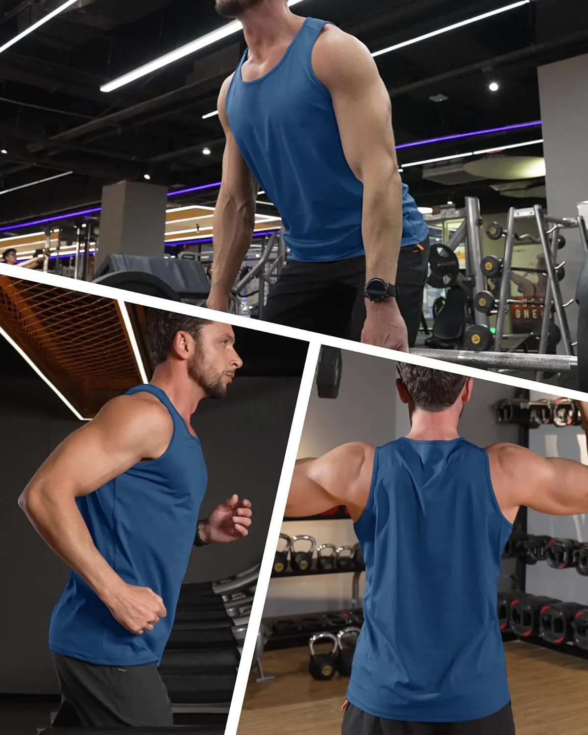 MAGCOMSEN Men's UPF 50  Tank Top Quick Dry Summer Workout Muscle Sleeveless Shirts for Swim Beach Bodybuilding