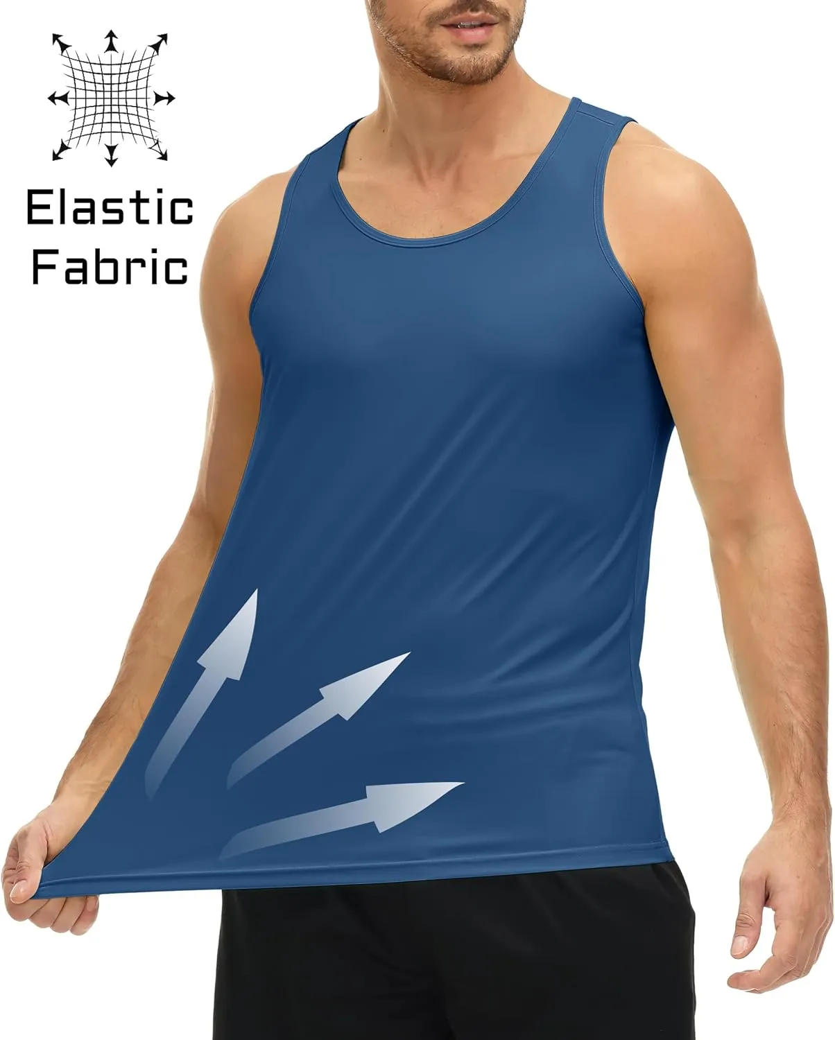 MAGCOMSEN Men's UPF 50  Tank Top Quick Dry Summer Workout Muscle Sleeveless Shirts for Swim Beach Bodybuilding