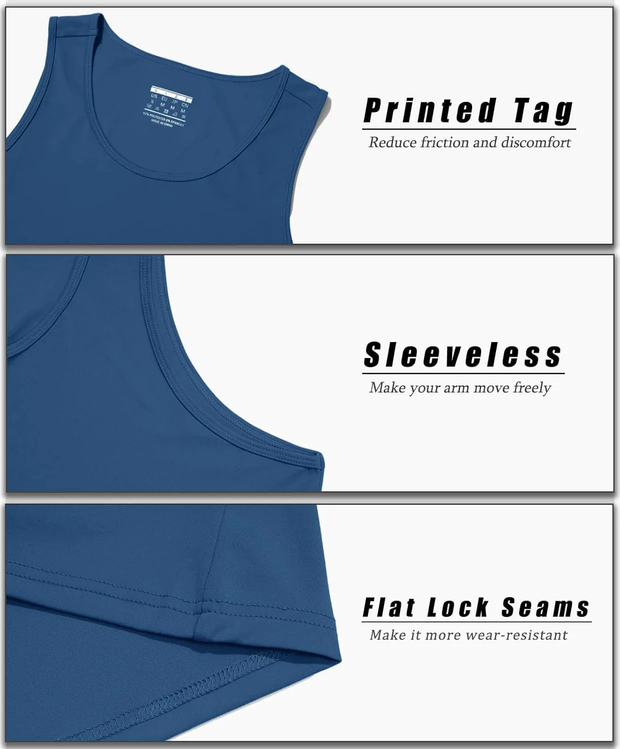 MAGCOMSEN Men's UPF 50  Tank Top Quick Dry Summer Workout Muscle Sleeveless Shirts for Swim Beach Bodybuilding
