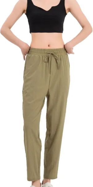 Maiyifu-GJ Women Drawstring Casual Stretch Ankle Pants Casual Straight Leg Lounge Sweatpants Stretch Running Athletic Trouser