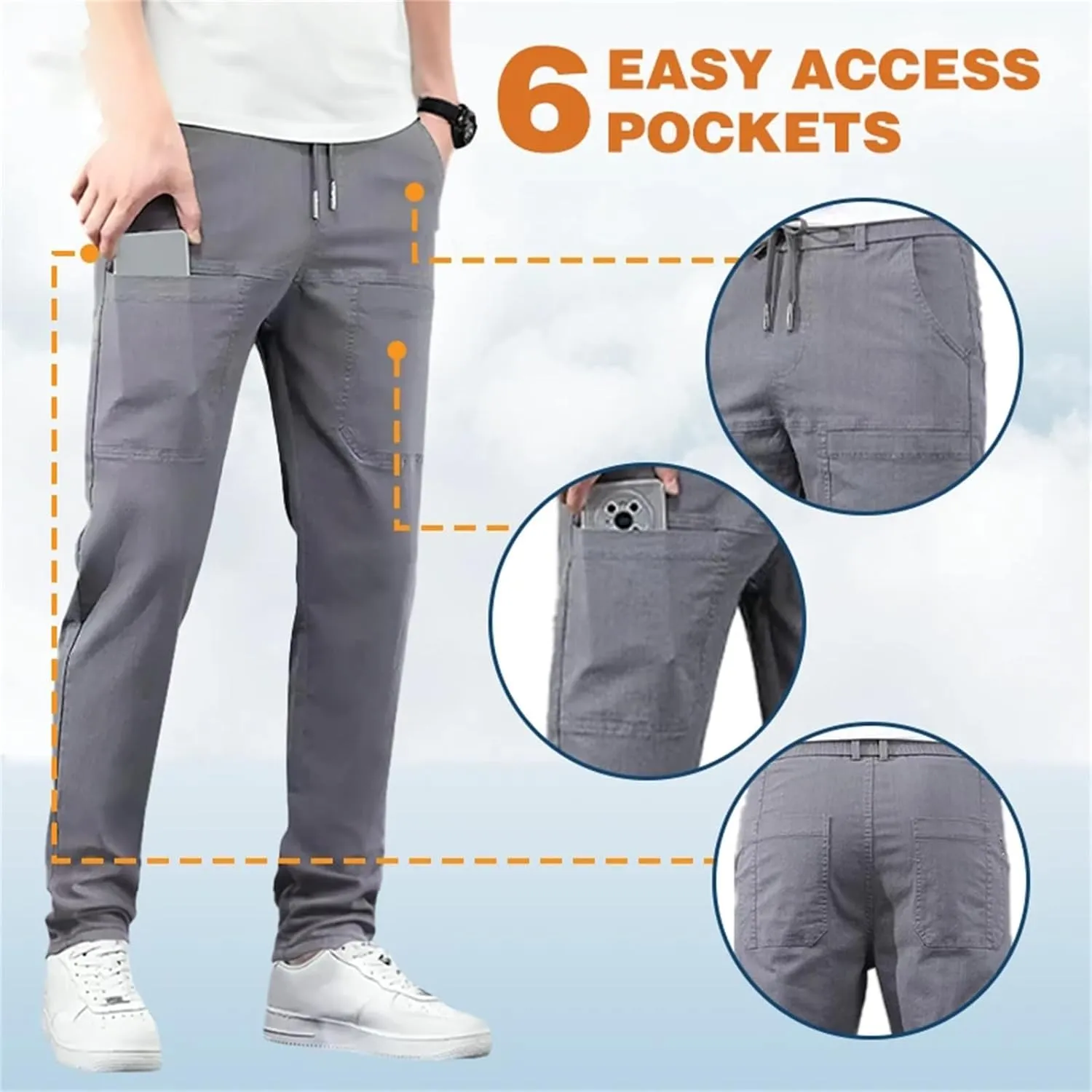 Manzera Stretch Cargo Pants, Multipants - High Stretch Multi-Pocket Cargo Pants,Hiking Pants for Men