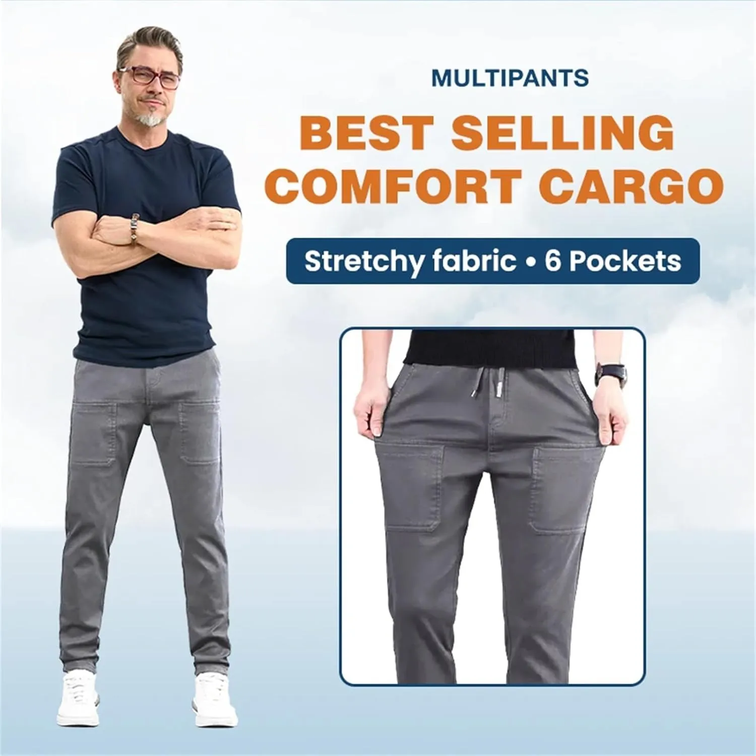 Manzera Stretch Cargo Pants, Multipants - High Stretch Multi-Pocket Cargo Pants,Hiking Pants for Men