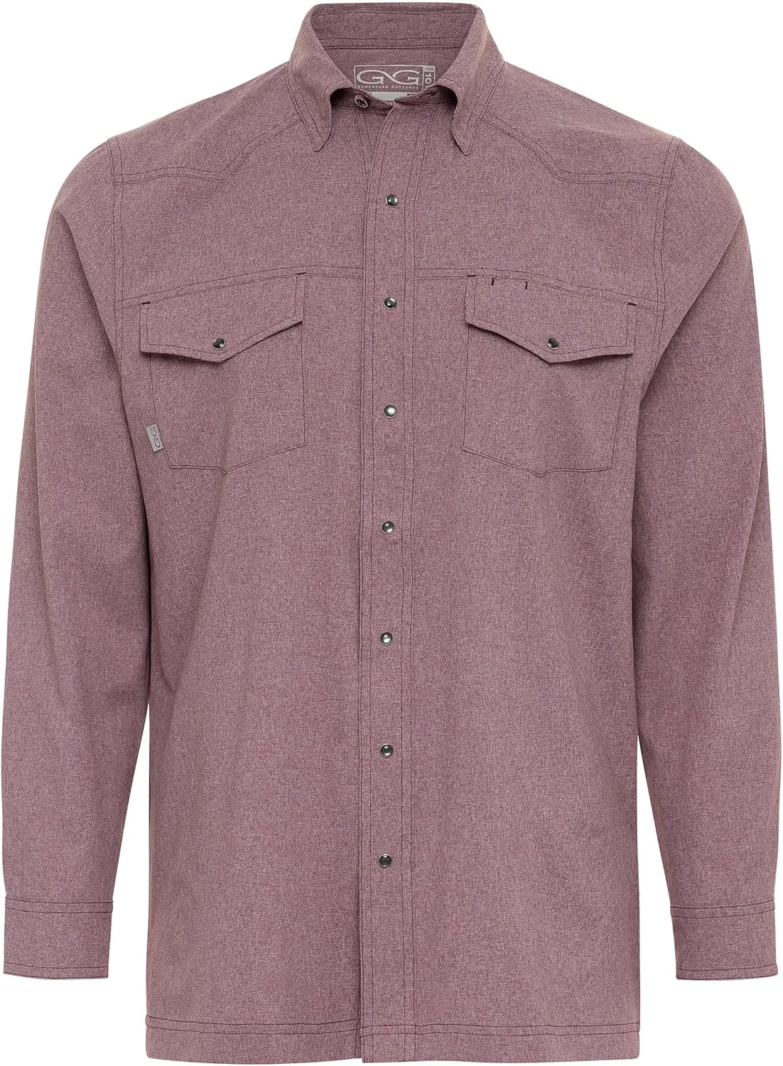 Maroon Pearl Snap Shirt | Long Sleeve