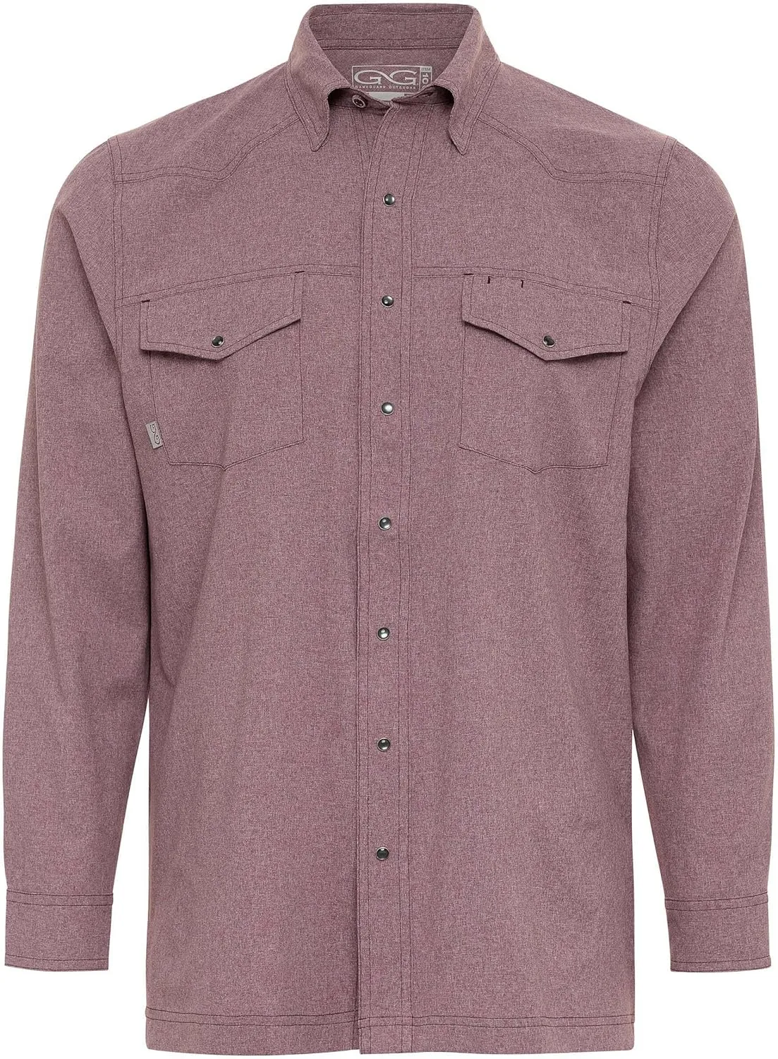 Maroon Pearl Snap Shirt | Long Sleeve