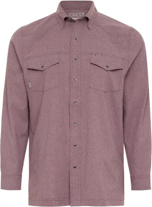 Maroon Pearl Snap Shirt | Long Sleeve