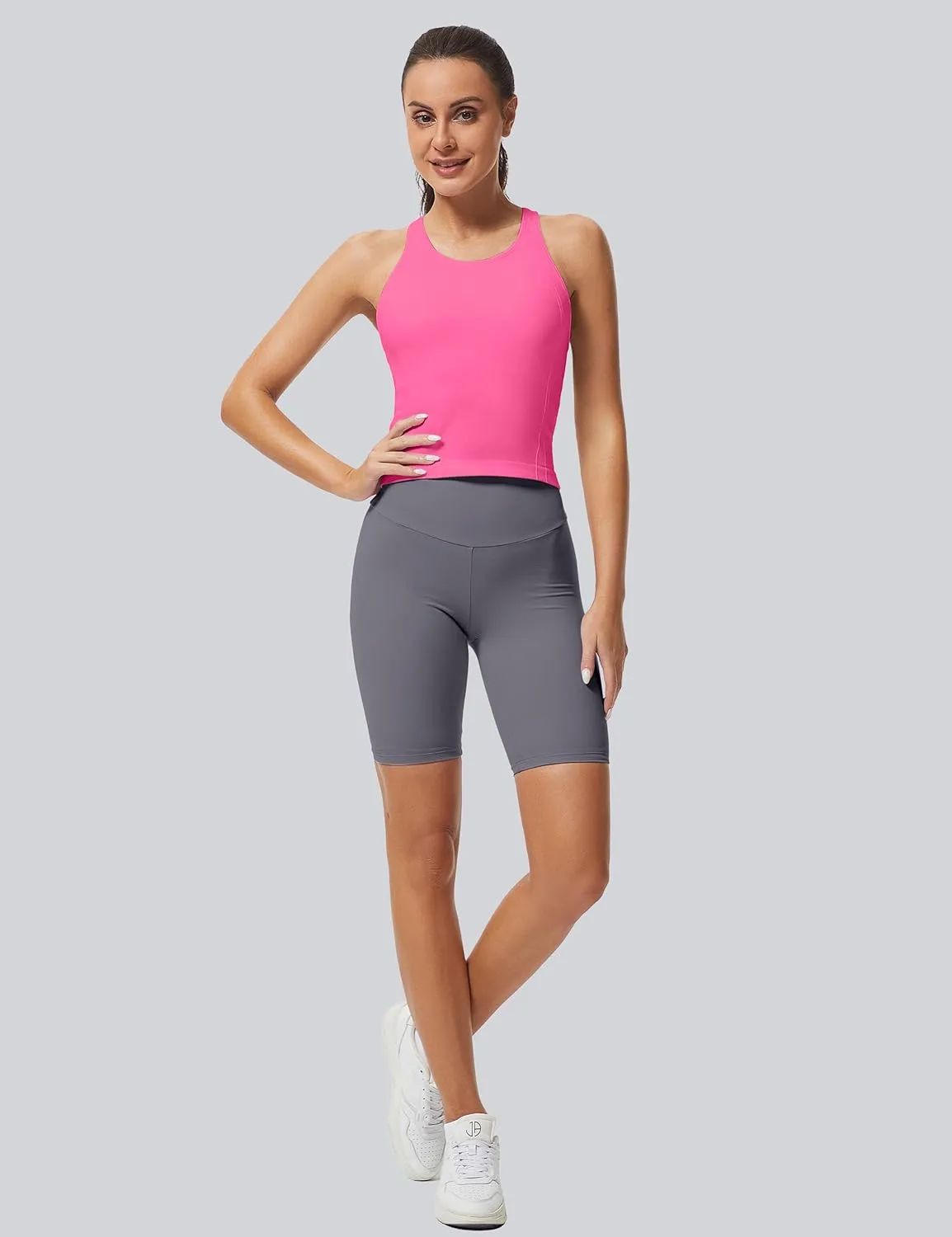 MathCat Workout Tank Tops for Women Racerback Basic Running Tanks Seamless Muscle Athletic Yoga Tops with Built in Bra