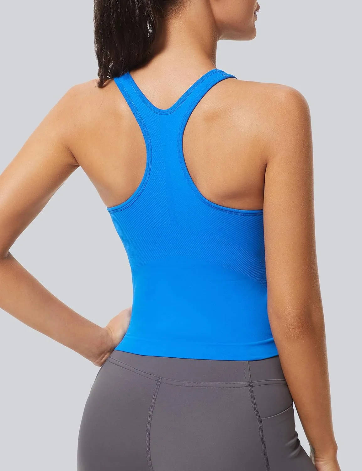 MathCat Workout Tank Tops for Women Racerback Basic Running Tanks Seamless Muscle Athletic Yoga Tops with Built in Bra
