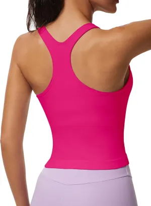 MathCat Workout Tank Tops for Women Racerback Basic Running Tanks Seamless Muscle Athletic Yoga Tops with Built in Bra