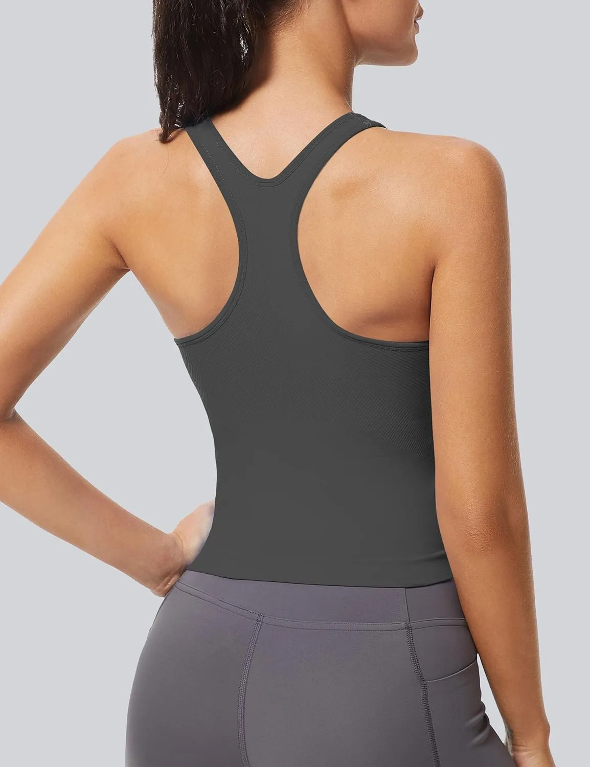MathCat Workout Tank Tops for Women Racerback Basic Running Tanks Seamless Muscle Athletic Yoga Tops with Built in Bra