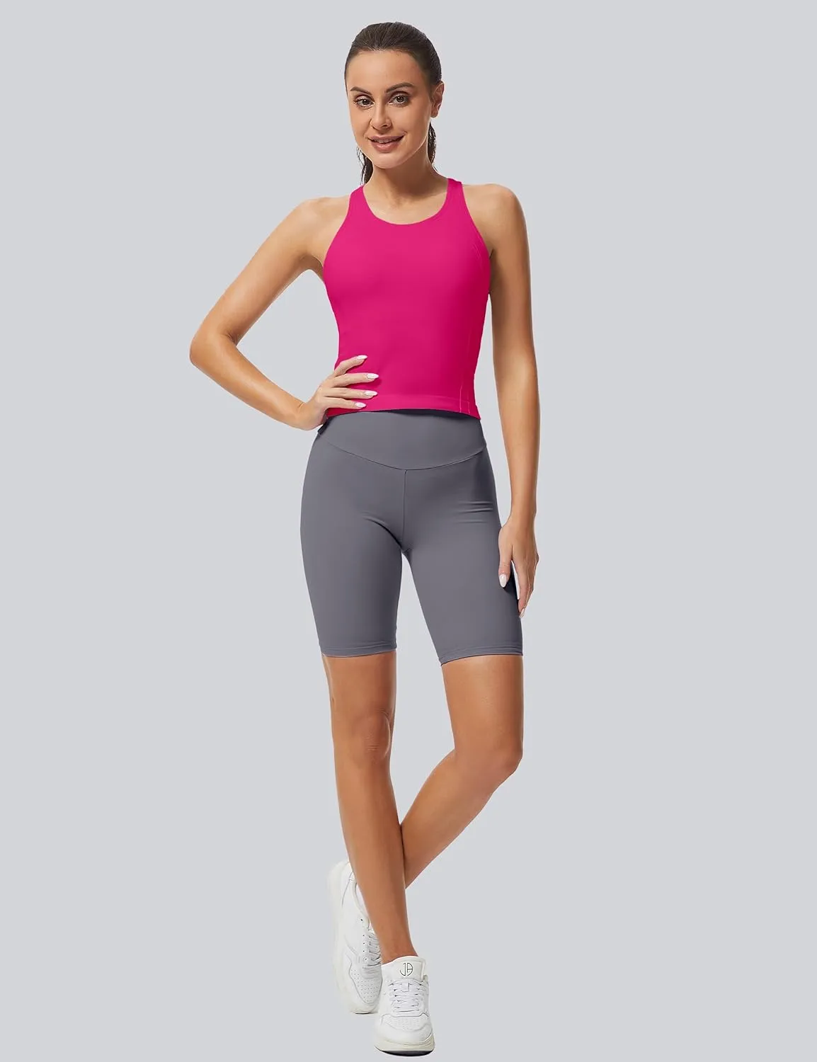 MathCat Workout Tank Tops for Women Racerback Basic Running Tanks Seamless Muscle Athletic Yoga Tops with Built in Bra