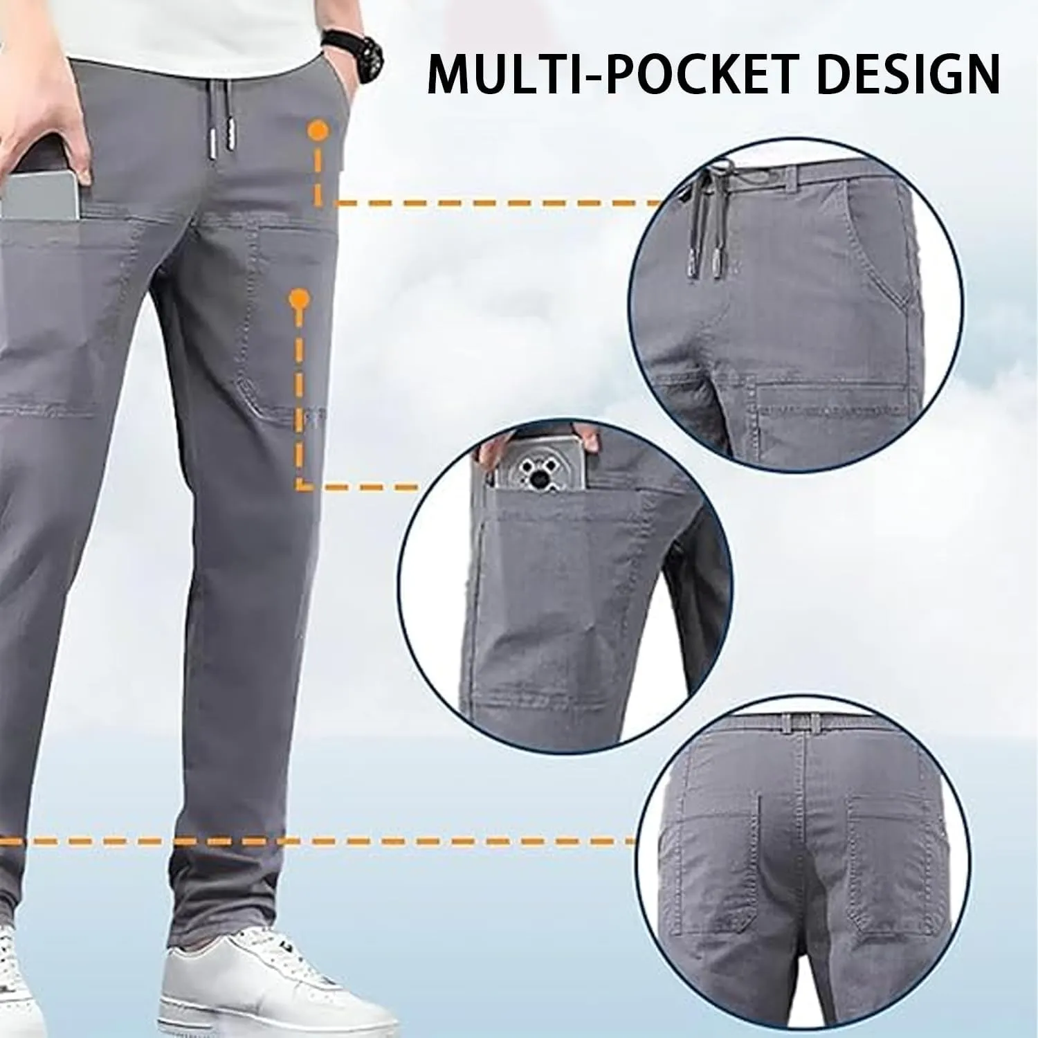 Mencomfy Cargo Pants, MultiPants - High Stretch Multi-Pocket Durable Cargo Pants, Manzera Stretch Carg o Pant
