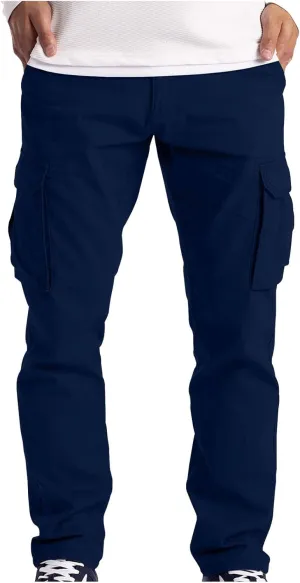 Mens Big and Tall Cargo Pants Casual Joggers Pants Sweatpants Straight Leg Outdoor Hiking Workout Pants with Pockets