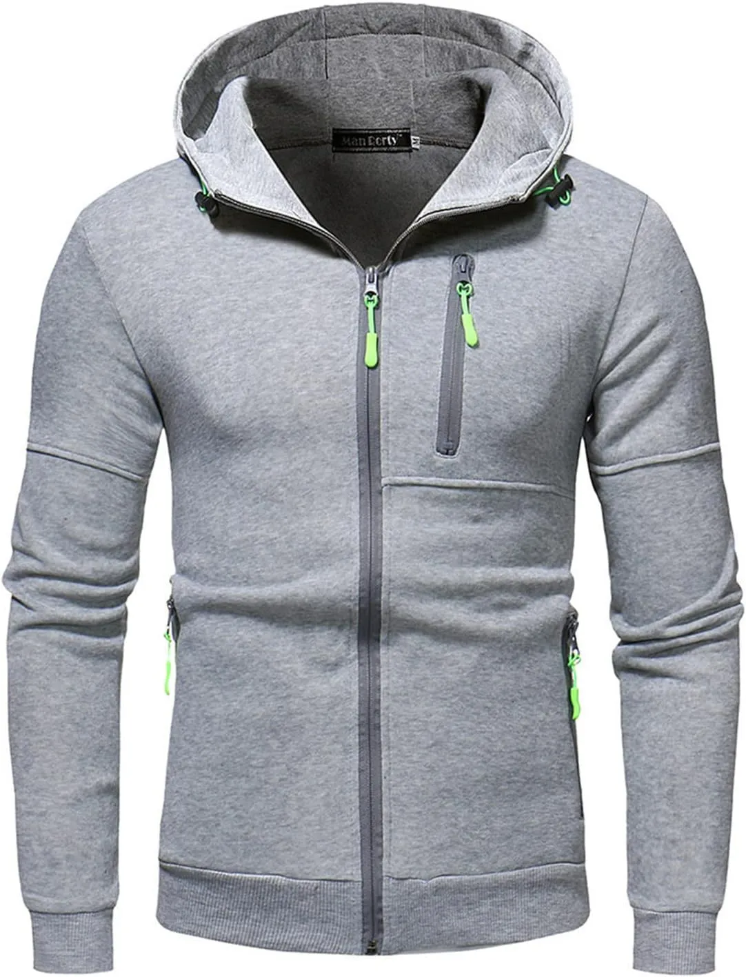 Mens Cardigan Sweaters Jacket Loose Fit Midweight Thermal Lined Full Zip Sweatshirts Slim Fit Hooded Jackets