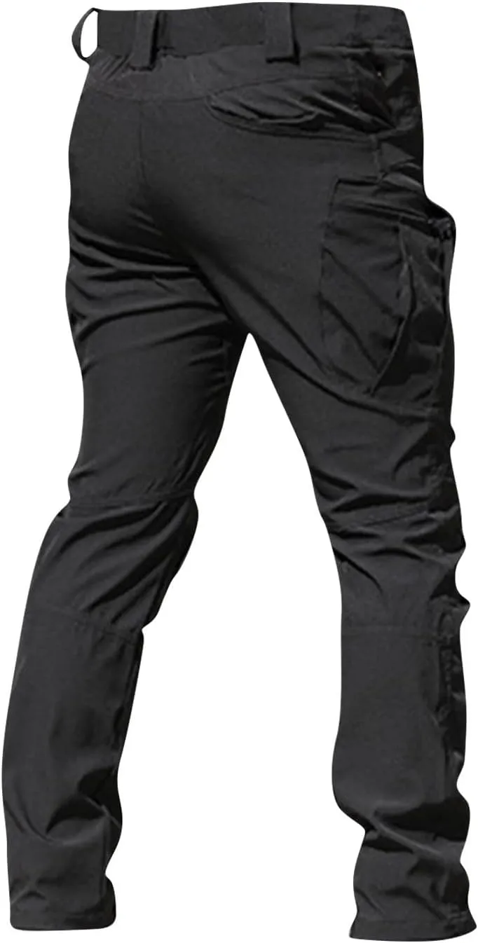 Mens Cargo Pants Relaxed Fit Stretch Work Tactical Pants Lightweight Outdoor Multi Pocket Stretch Travel Hiking Pants