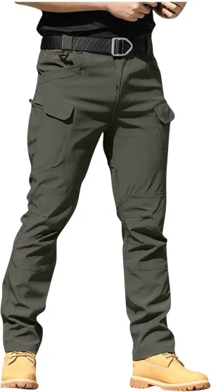 Mens Cargo Pants Relaxed Fit Stretch Work Tactical Pants Lightweight Outdoor Multi Pocket Stretch Travel Hiking Pants