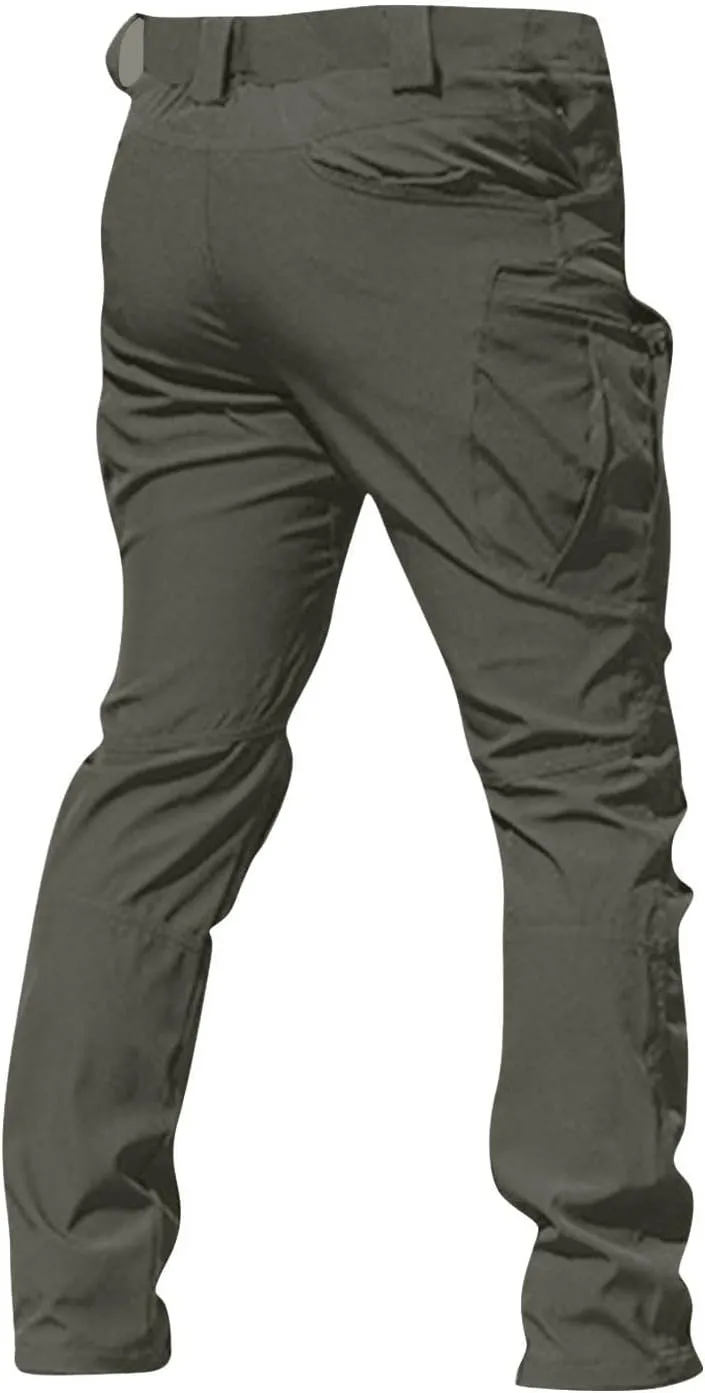 Mens Cargo Pants Relaxed Fit Stretch Work Tactical Pants Lightweight Outdoor Multi Pocket Stretch Travel Hiking Pants