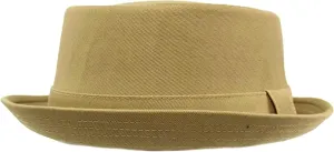Men's Everyday Cotton All Season Porkpie Boater Derby Fedora Sun Hat
