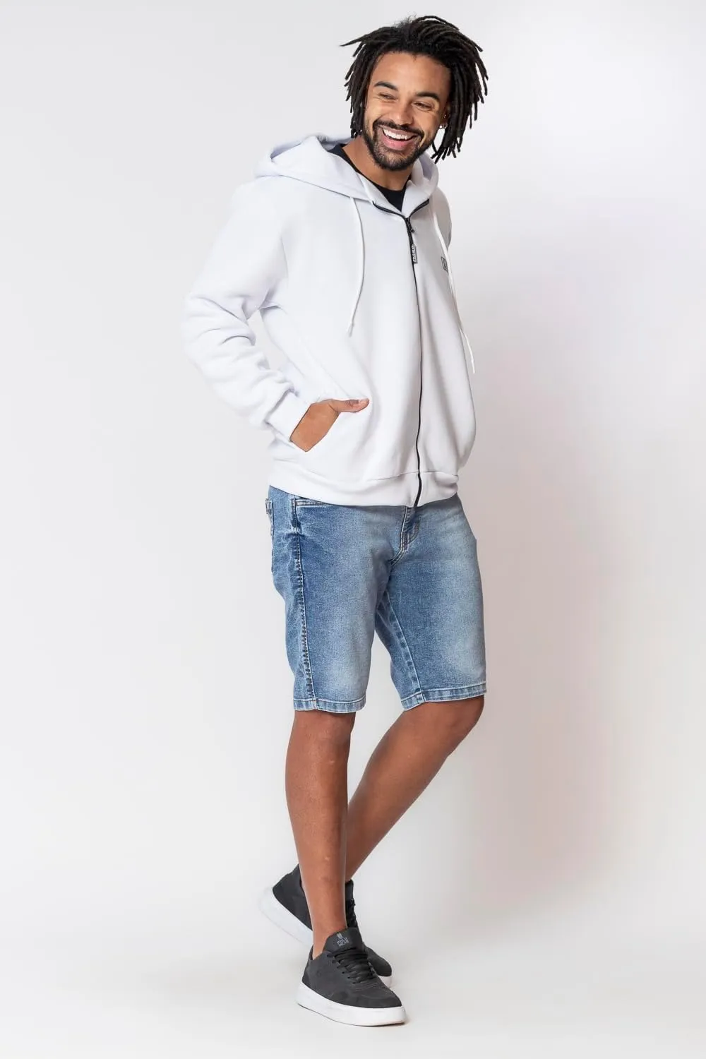 Men's Fleece Full-Zip Hoodie - Stylish Minimalist Pullover Sweatshirt, Soft Comfortable Fabric, Everyday Essential