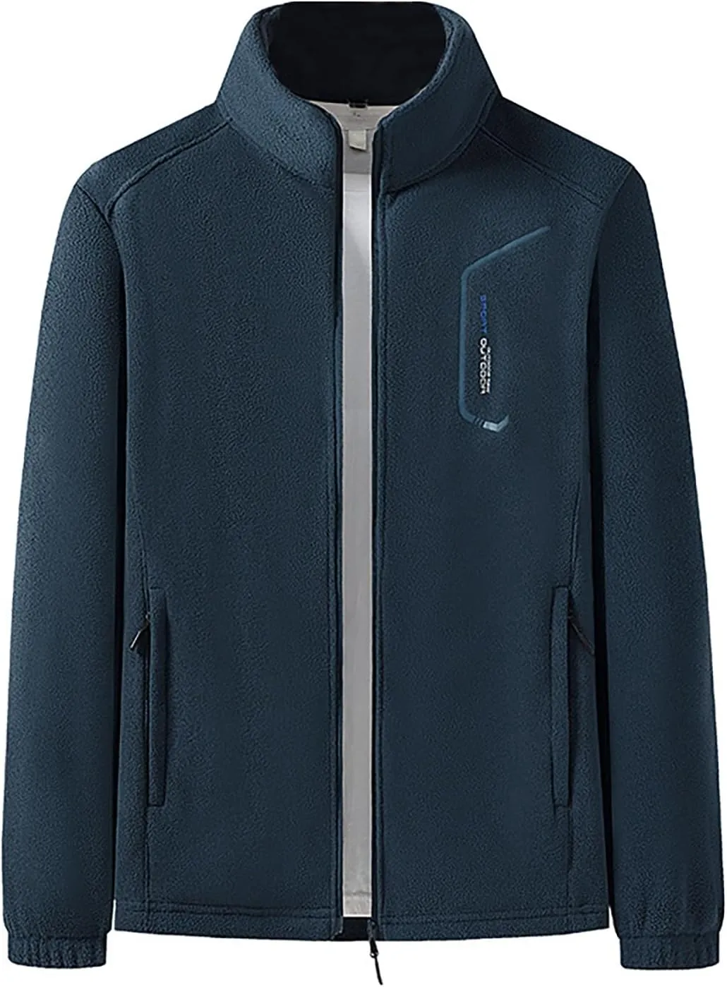 Men's Fleece Jackets Oversized Casual Winter Warm Full Zip Coats Outdoor Sports Hunting Jacket with Zipper Pockets