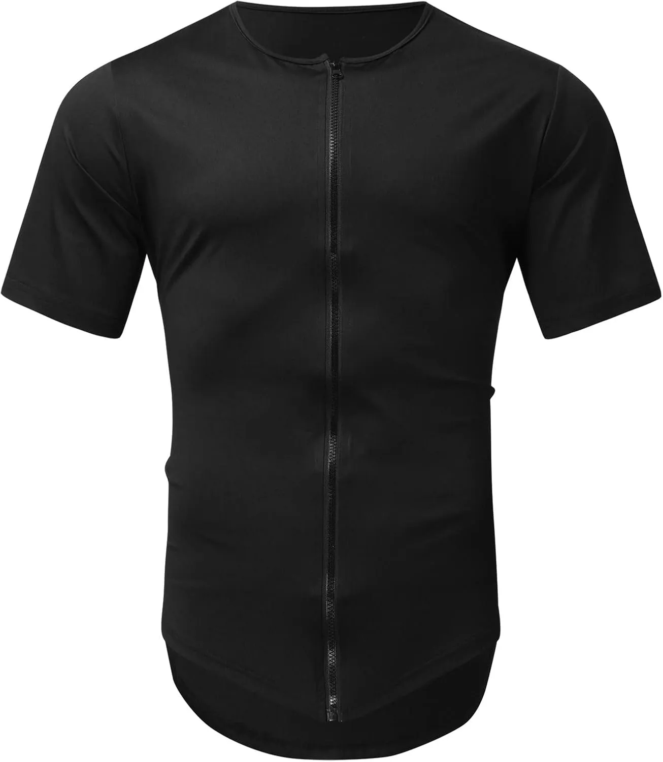 Men's Full Zip Short Sleeve T Shirt Crewneck Bicycle Tops Quick Drying Outdoor Mountain Cycling Jerseys