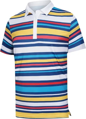 Men's Golf Shirts-Moisture Wicking Dry Fit Performance Recycled Polo Short Sleeve for Bussiness Casual Tennis