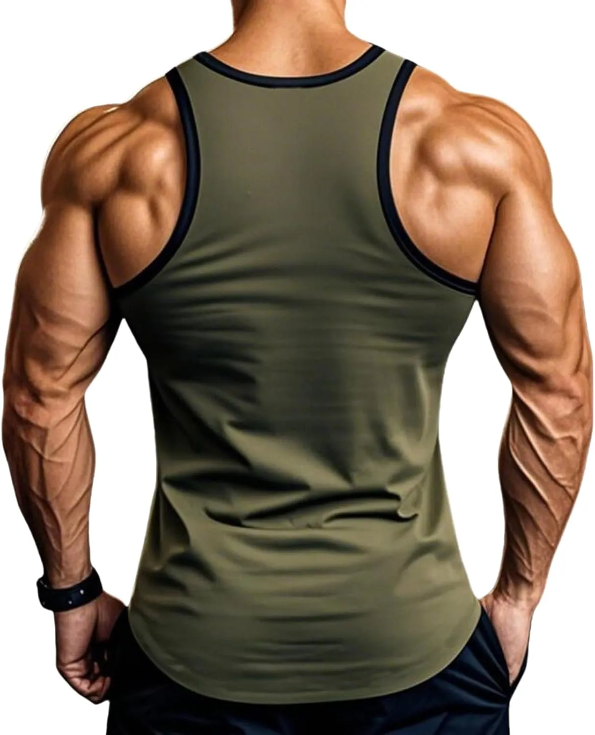 Mens Gym Muscle Tank Tops Low Cut Sleeveless Basketball Undershirt Lightweight Quick Dry Workout T-Shirts for Running