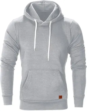 Men's Lightweight Jacket Hoodie Casual Sweatshirt Slim Fit Solid Color with Front Pocket Outwear Tops