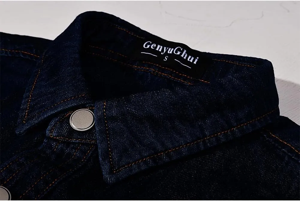 Men's Long Sleeve Slim-Fit Snap Denim Work Shirt