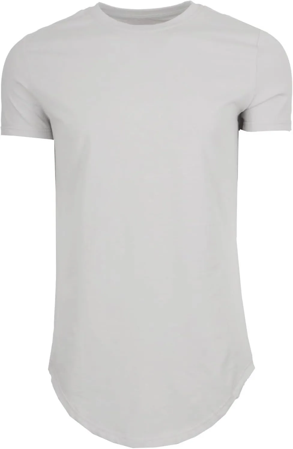 Mens Longline Muscle Fit T Shirts Short Sleeve Gym Workout Bodybuilding Tee Tops Solid Color Basic Hipster Sport Tops