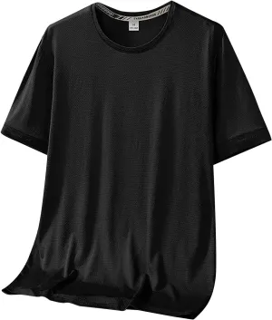 Mens Short Sleeve Tshirts Moisture Wicking Cooling Ice Silk Outdoor Hiking Tees Quick Dry Running Workout Athletic T Shirts