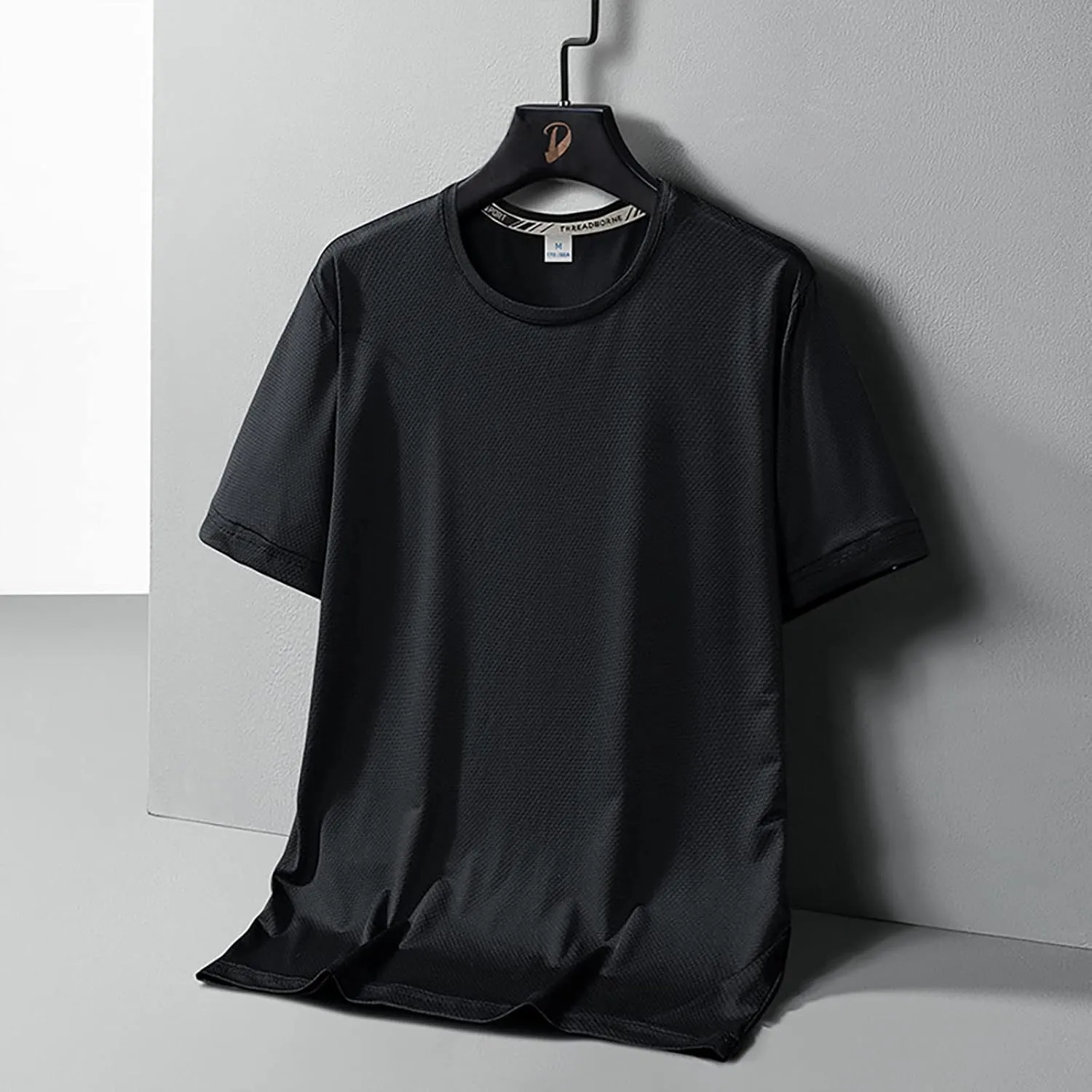 Mens Short Sleeve Tshirts Moisture Wicking Cooling Ice Silk Outdoor Hiking Tees Quick Dry Running Workout Athletic T Shirts