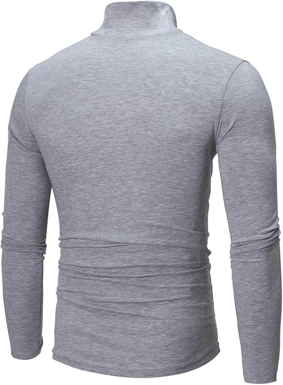 Mens Undershirts Long Sleeve Mock Turtleneck Pullover Sweaters Basic Slim Fit Solid Soft Thermal T-Shirts Baselayer