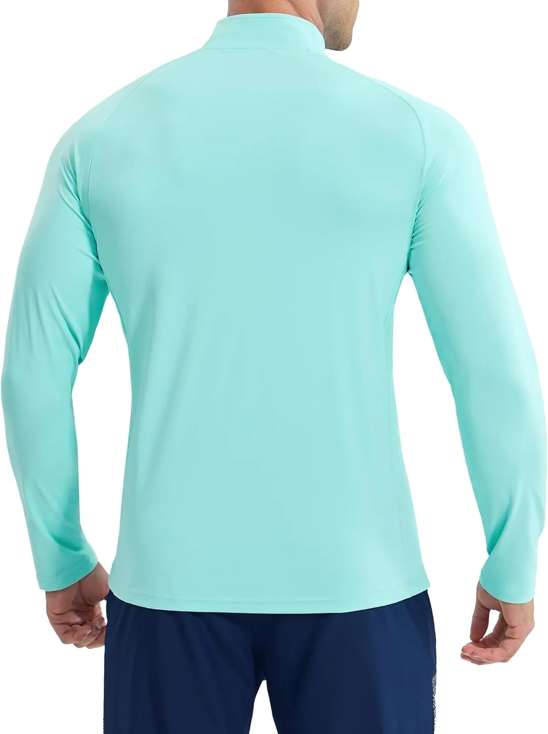 MIER Dry Fit Quarter Zip Pullover for Men, Long Sleeve 1/4 Zip Lightweight Golf Athletic Fishing Shirts (Sun Protection)