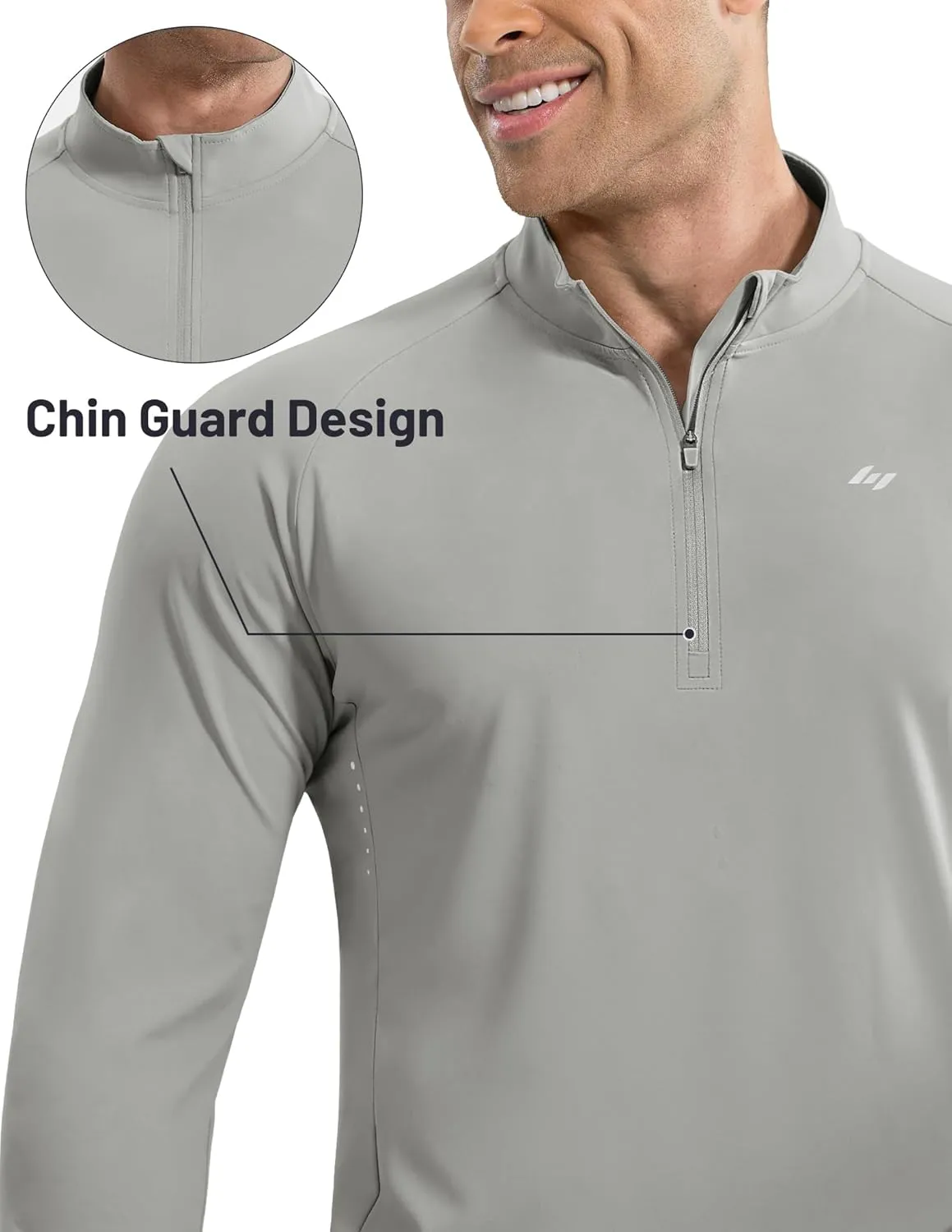 MIER Dry Fit Quarter Zip Pullover for Men, Long Sleeve 1/4 Zip Lightweight Golf Athletic Fishing Shirts (Sun Protection)