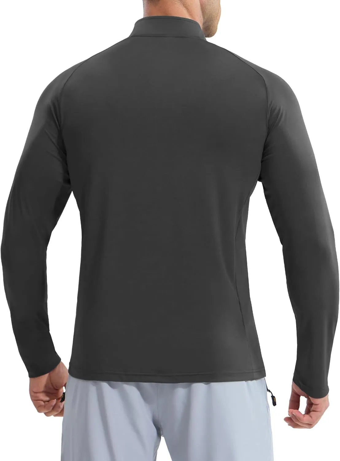 MIER Dry Fit Quarter Zip Pullover for Men, Long Sleeve 1/4 Zip Lightweight Golf Athletic Fishing Shirts (Sun Protection)