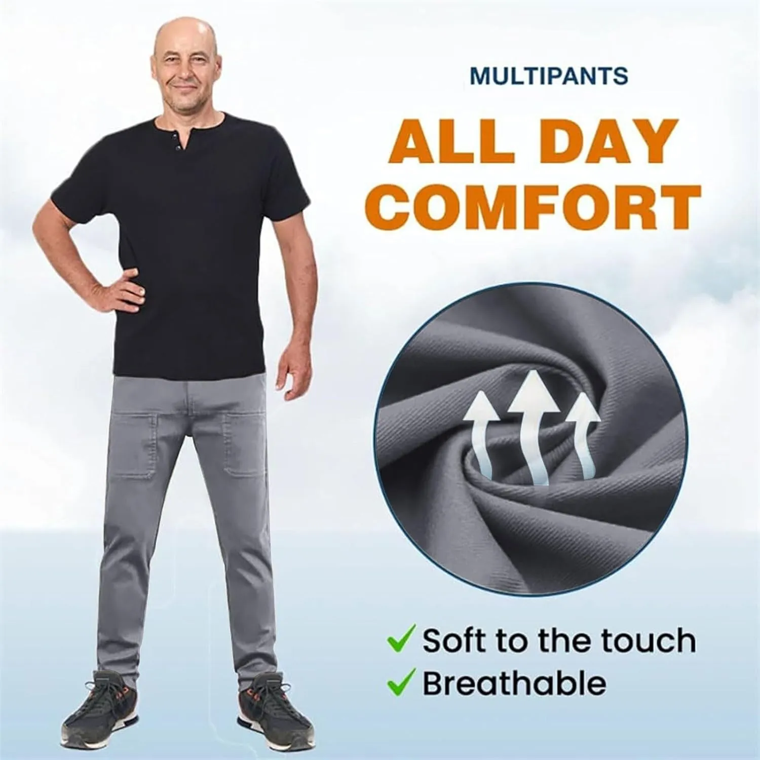 MultiPants - High Stretch Multi-Pocket Durable Cargo Pants, Mencomfy Stretch Cargo Pants for Men, Silm Fit