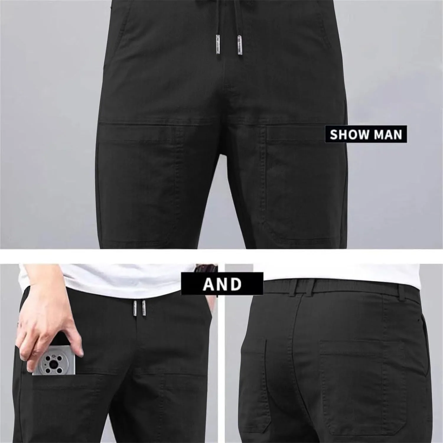 MultiPants - High Stretch Multi-Pocket Durable Cargo Pants, Mencomfy Stretch Cargo Pants for Men, Silm Fit