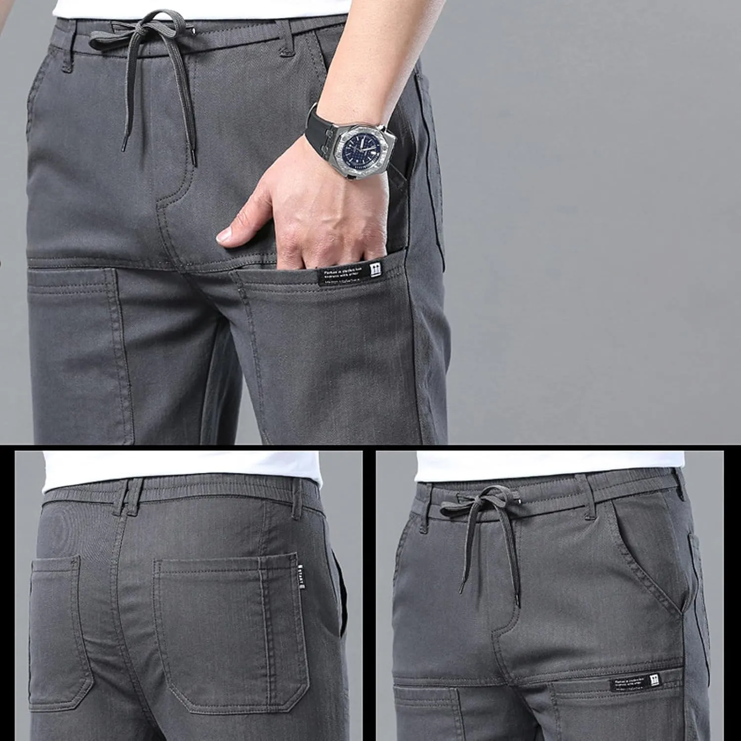 MultiPants - High Stretch Multi-Pocket Durable Cargo Pants, Mencomfy Stretch Cargo Pants for Men, Silm Fit