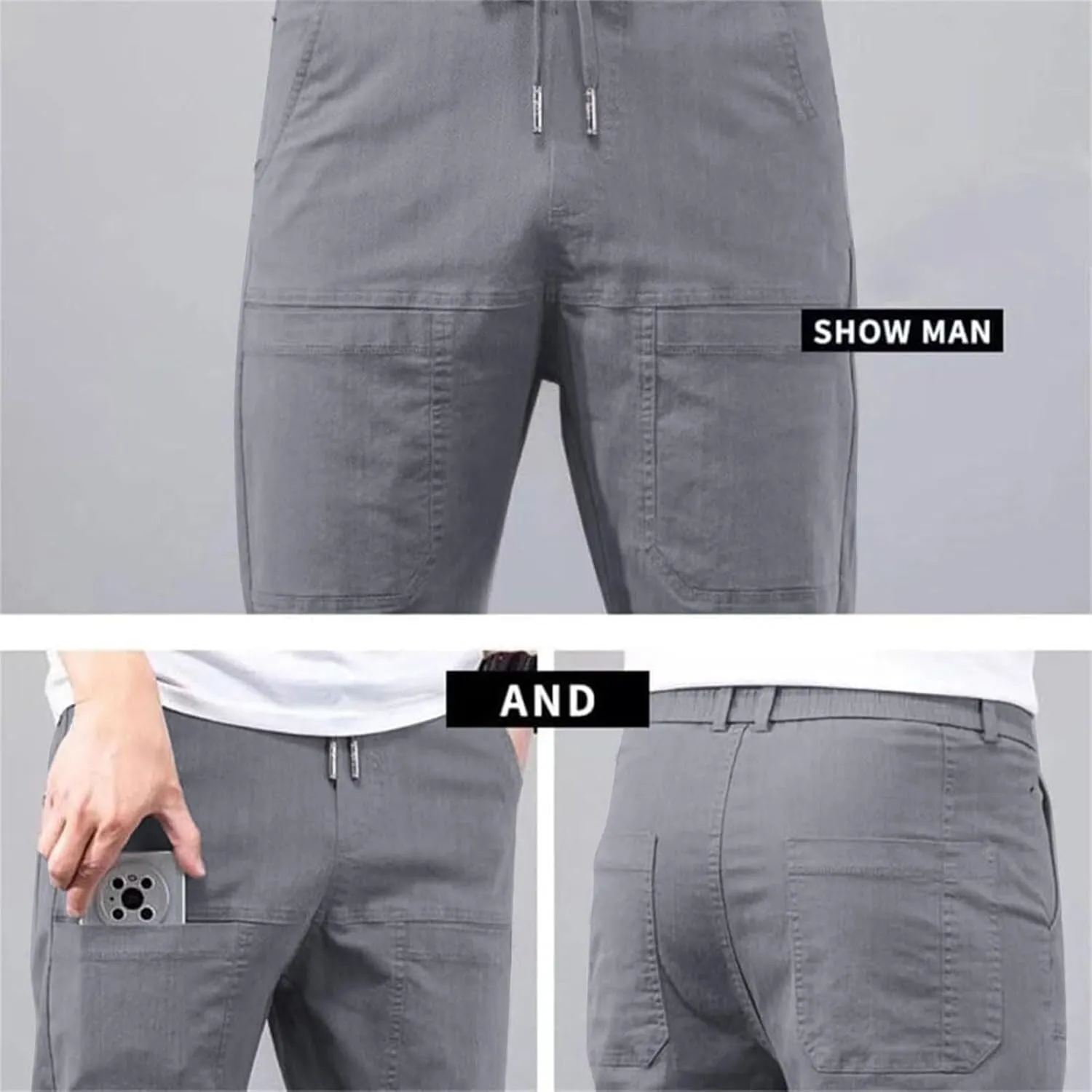 MultiPants - High Stretch Multi-Pocket Durable Cargo Pants, Mencomfy Stretch Cargo Pants for Men, Silm Fit