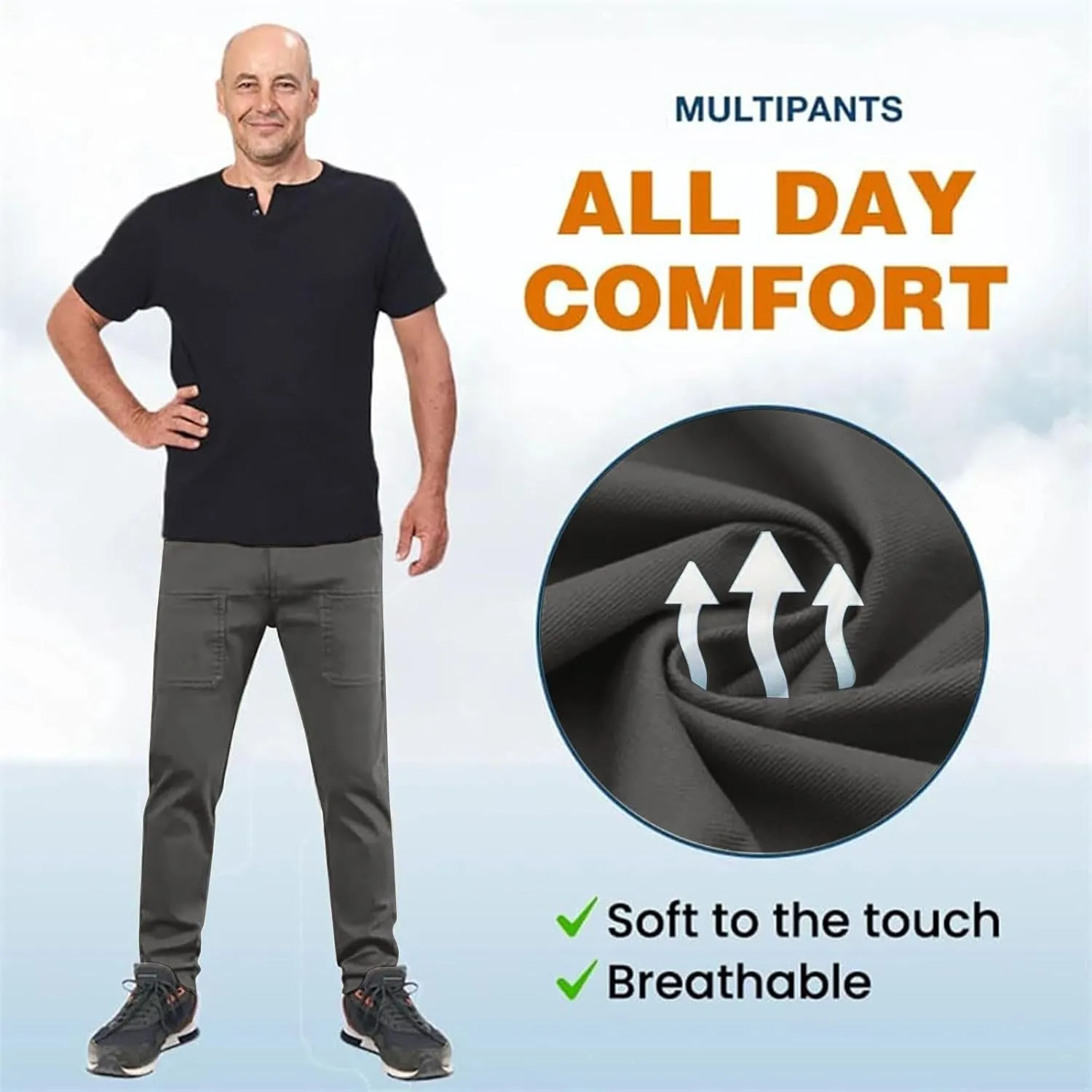 MultiPants - High Stretch Multi-Pocket Durable Cargo Pants, Mencomfy Stretch Cargo Pants for Men, Silm Fit