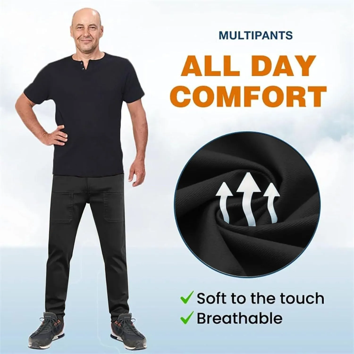 MultiPants - High Stretch Multi-Pocket Durable Cargo Pants, Mencomfy Stretch Cargo Pants for Men, Silm Fit