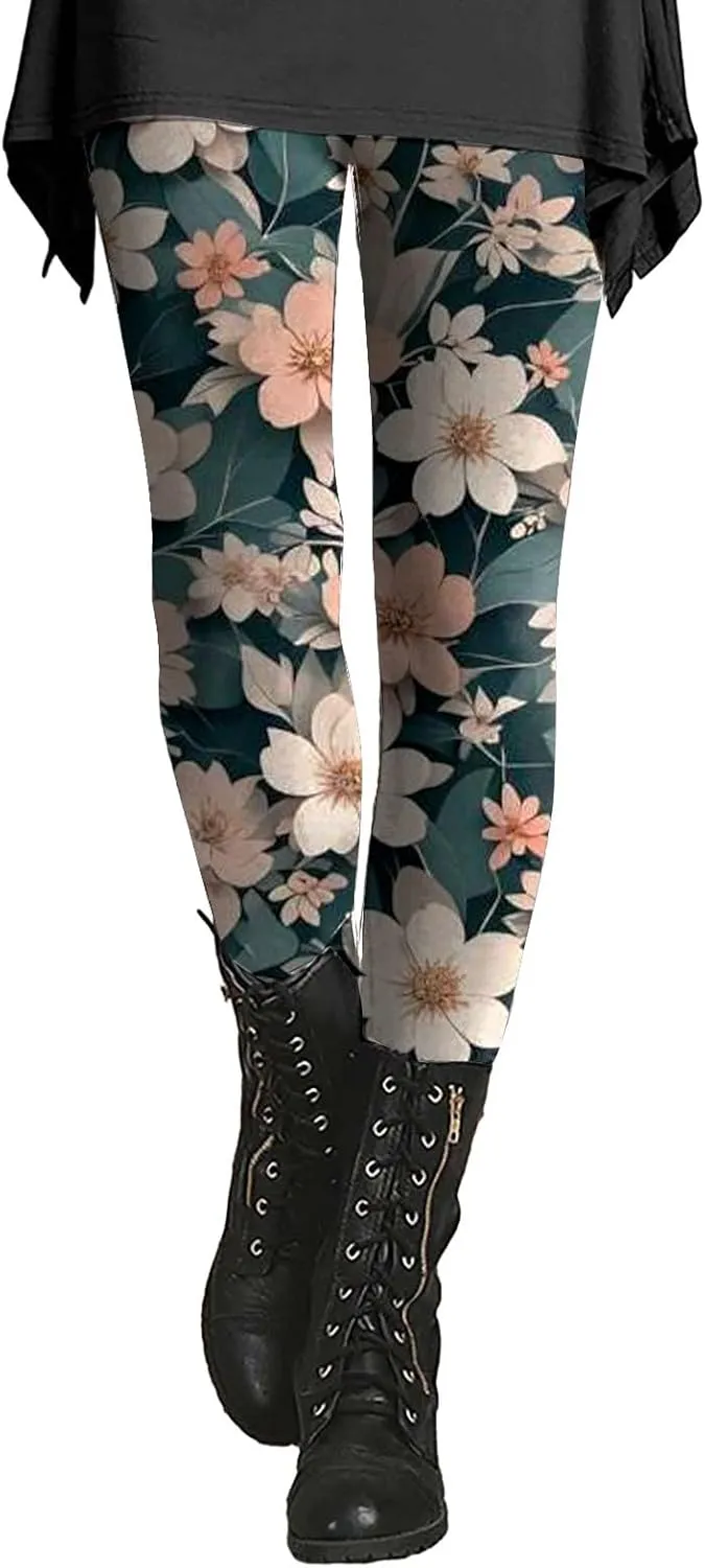 No Seam Leggings for Women Colorful Patterned Tights Pack Valentines Day Workout Leggings
