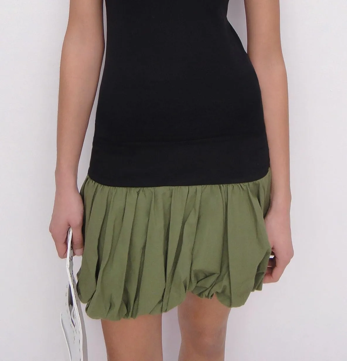 NUFIWI Women Short Bubble Skirt High Waist Stretchy Y2k Mini Skirt Puffy Ruffle Flare Pleated Balloon Skirts