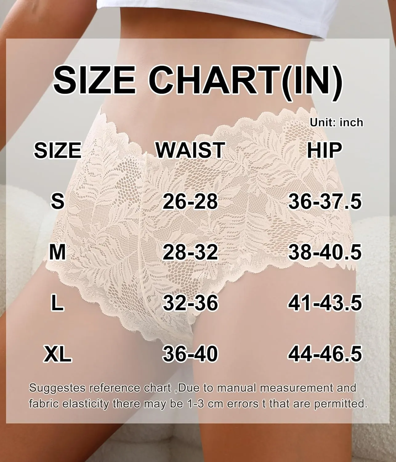 OLIKEME High Waisted Sexy Women's Underwear Floral Lace Boyshort Panties Breathable Cheeky No Show Hipster Briefs 3 Pack