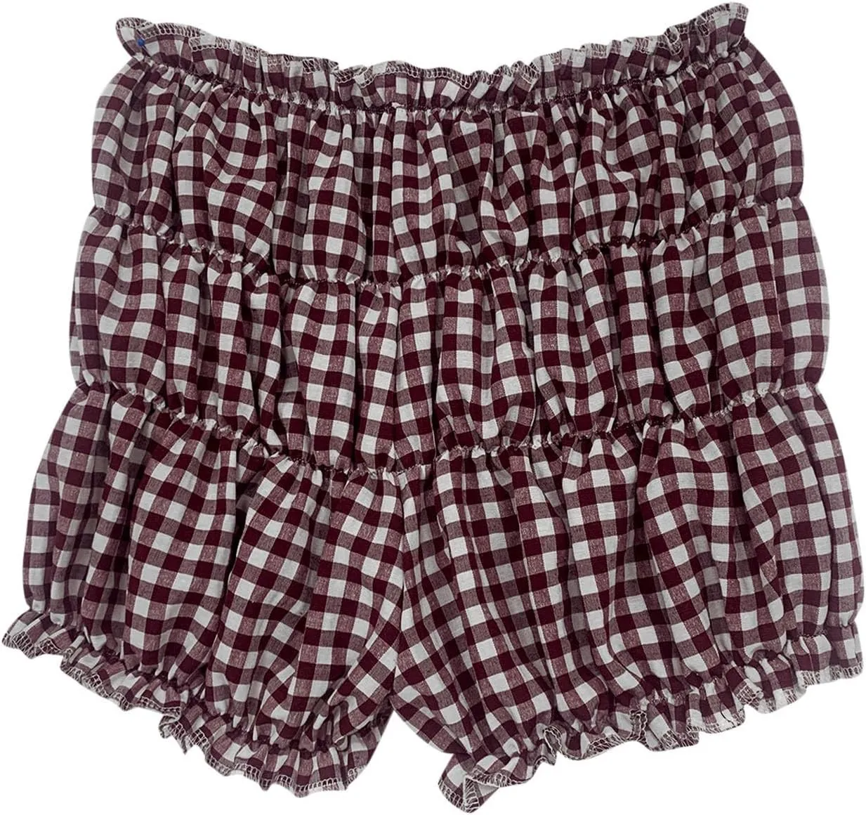 Pink Plaid Skirt for Women Mini Shorts Low Rise Checkered Bloomer Shorts Y2k Mini Ruffle Shorts Gingham Boxer