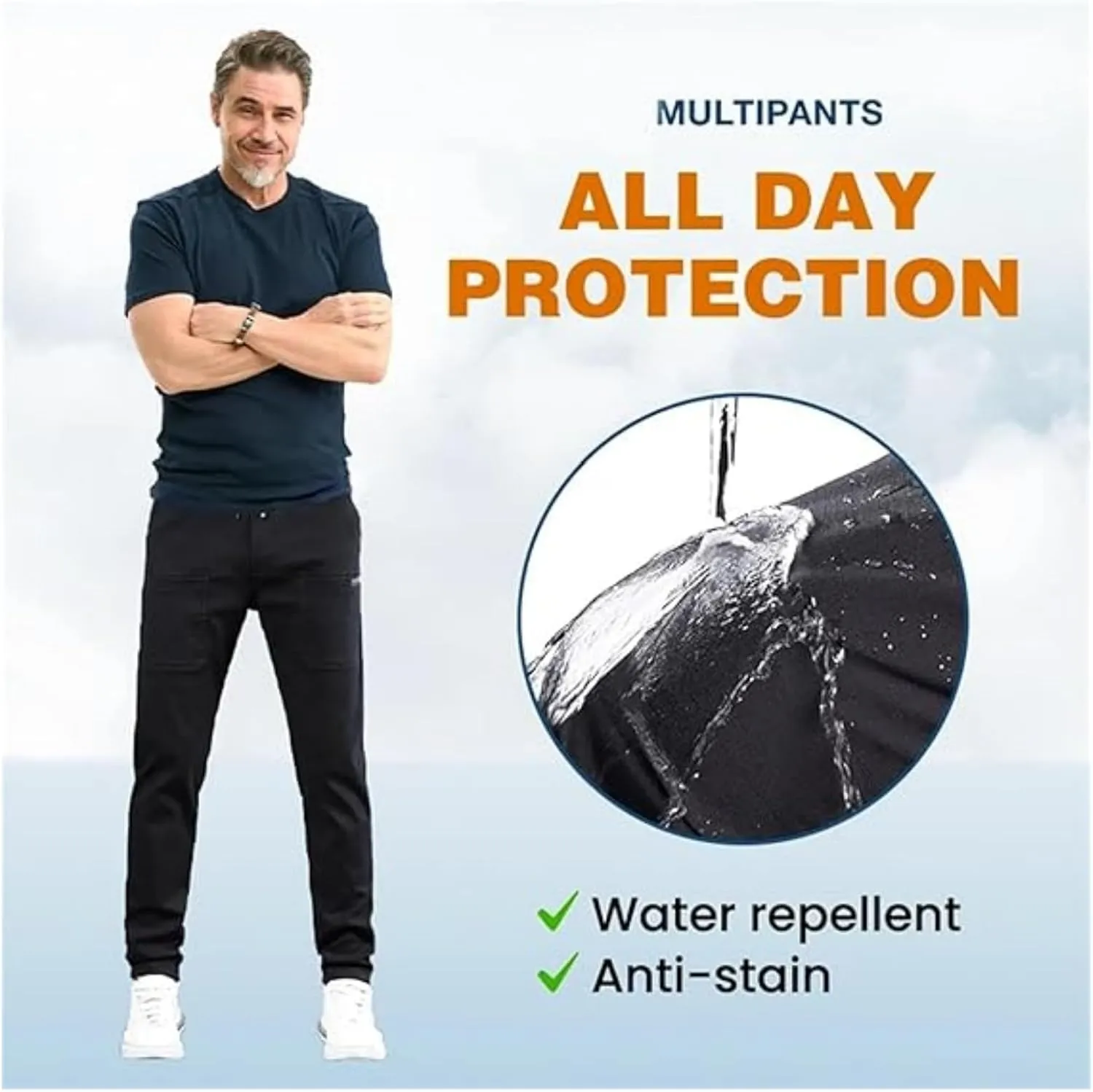 Pointoke Cargo Pants, Multipants - High Stretch Multi-Pocket Cargo Pants, Relaxed Fit Stretch Quick Dry Work Joggers