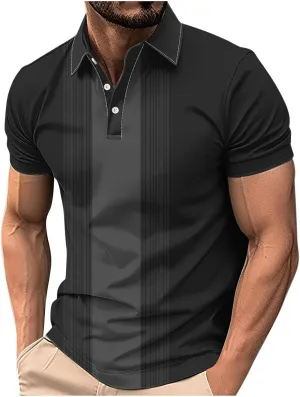 Polos Shirts for Men 2025 Vintage Striped Golf Bowling Polos Outdoor Moisture Wicking Athletic Plus Size Tops for Men